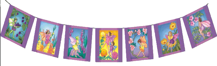 On these Flower Fairy Flags you'll find delightful blosoms, sweet and fragrant. Make a home for enchanting Flower Fairies.