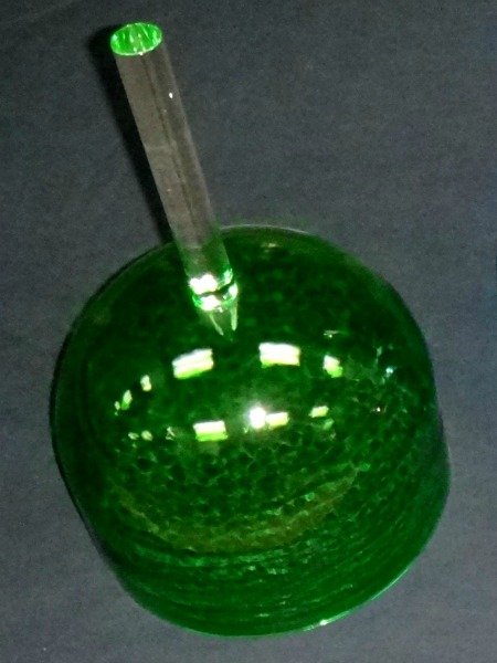 handle bowl, quartz crystal Green, F tone
